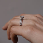 Classic Diamond Solitaire RIng and Minimalistic Baguette Brilliant Diamond Band