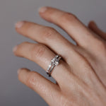 Classic Diamond Solitaire RIng and Minimalistic Baguette Brilliant Diamond Band