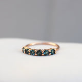 Finished: One-Of-A-Kind Mini Angel Ring with Sea Blue Tourmalines