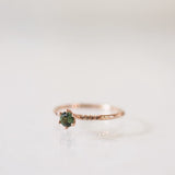 Finished: Solitaire Petite Little Sparkle Ring with Green Tourmaline and Champagne Diamonds