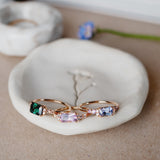 One-Of-A-Kind Cluster Ring with a Purplish Pink Sapphire, Salt and Pepper Diamonds and Diamonds (1.06 CT)