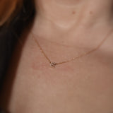 Tiny Letter Diamond Necklace