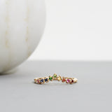 Finished: Rainbow Diamond Triangle Ring