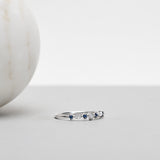 Finished: Hilda Ring in White Gold with Dark Blue Sapphires and Diamonds TWVS
