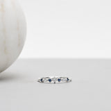 Finished: Hilda Ring in White Gold with Dark Blue Sapphires and Diamonds TWVS