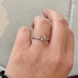 Finished: Low Set Solitaire Ring in White Gold with Light Pink Morganite