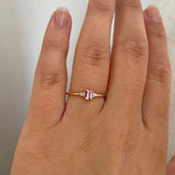 One-Of-A-Kind Cluster Ring with an Emerald Cut Padparadscha Sapphire and Diamonds (0.27 CT)