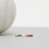 Finished: Idun Diamond Band with Pink Sapphire Gradient