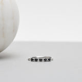 Finished: Mini Brigitte Ring in White Gold with Black and White Diamonds