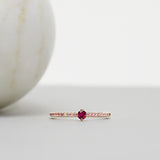 Finished: Not So Tiny Sparkle Ring with a Red Ruby and Light Pink Sapphires