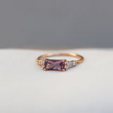One-Of-A-Kind Cluster Ring with a Mauve Sapphire and Diamonds (0.84 CT)