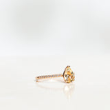 One-Of-A-Kind Drop Sapphire Solitaire Ring with a Light Yellow Sapphire and Diamond Sparkle
