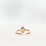 One-Of-A-Kind Drop Sapphire Solitaire Ring with a Light Yellow Sapphire and Diamond Sparkle