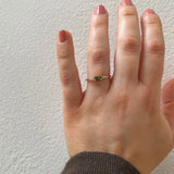 One-Of-A-Kind Cluster Ring with Green Sapphire and Brilliant Diamonds
