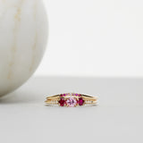 Finished: Jade Petite Wave Enough Ring with Pink Sapphire Gradient
