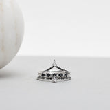 Finished: Lily Top Drop Sparkle Ring in White Gold with Black and White Diamonds