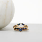 Finished: Jade Petite Enough Ring with Royal Blue Sapphires, Chocolate Diamonds and Diamond TWVS