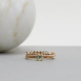 Finished: Low Set Not At All Tiny Ring with an Olive Green Sapphire